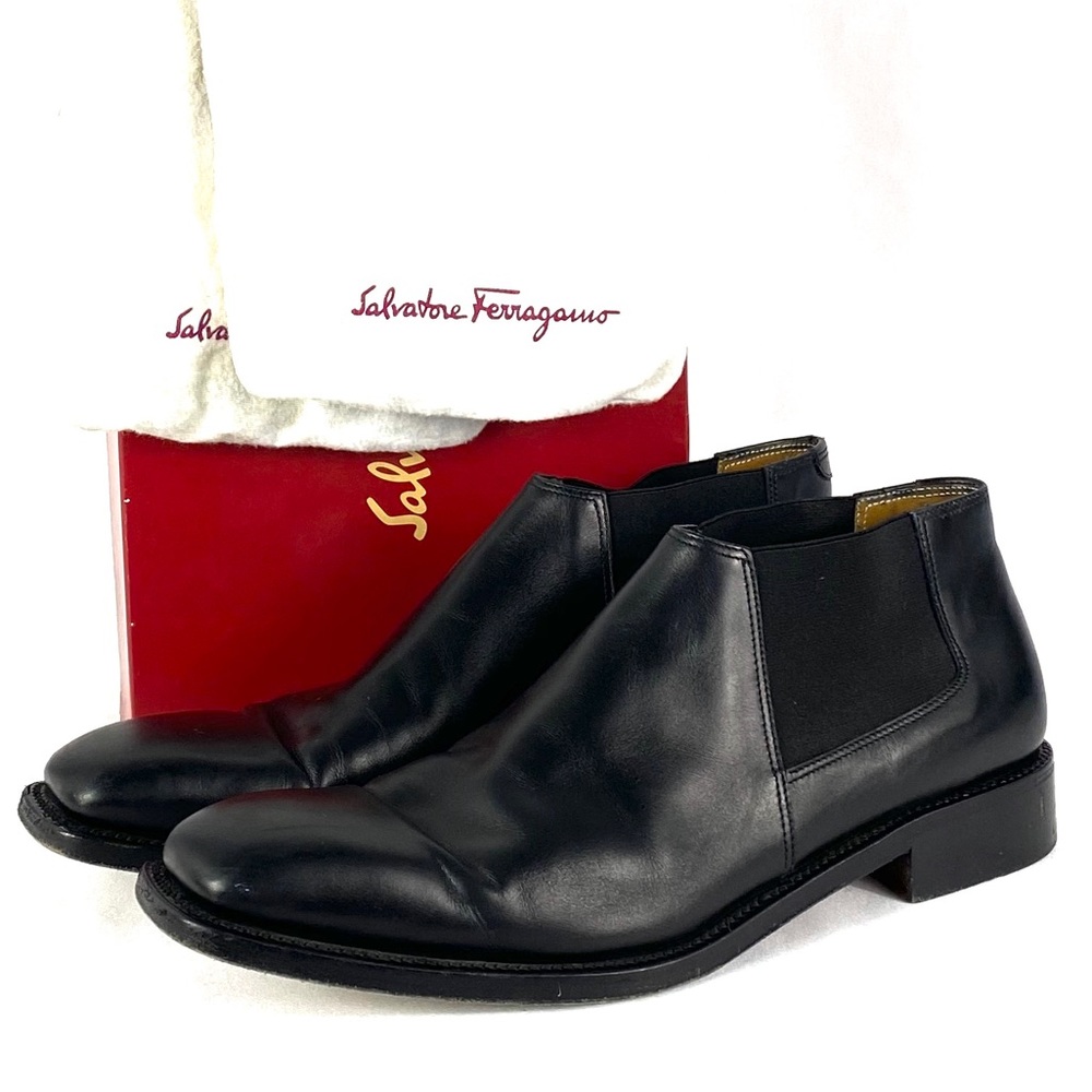 Ferragamo | Mens Italian Leather Dress Boot 10 - Picture 6 of 8